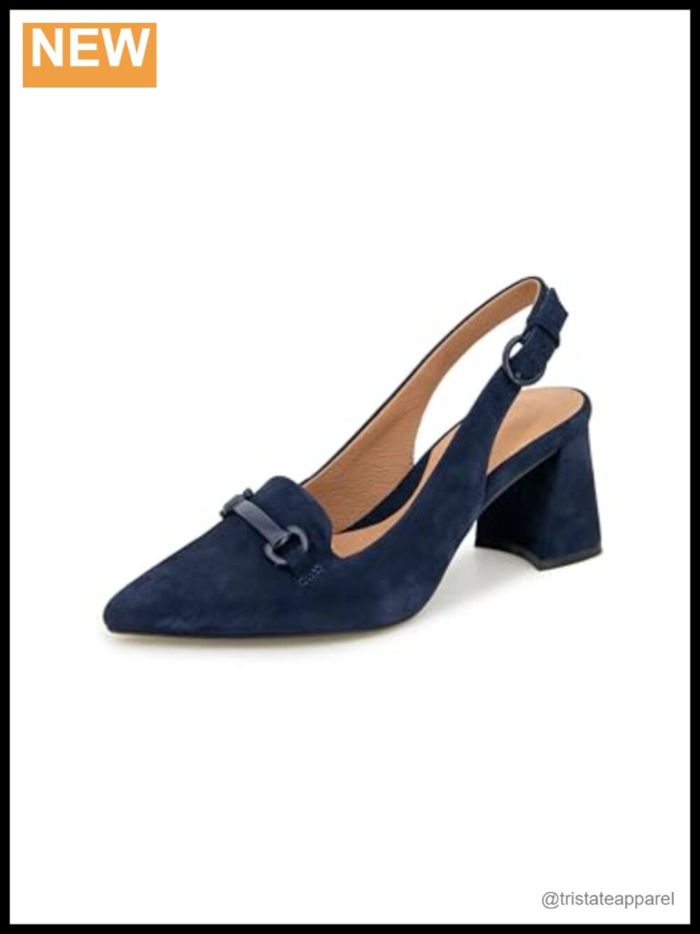 Leather Slingback Heeled Sandal with Arch Support & PORON Cushioning